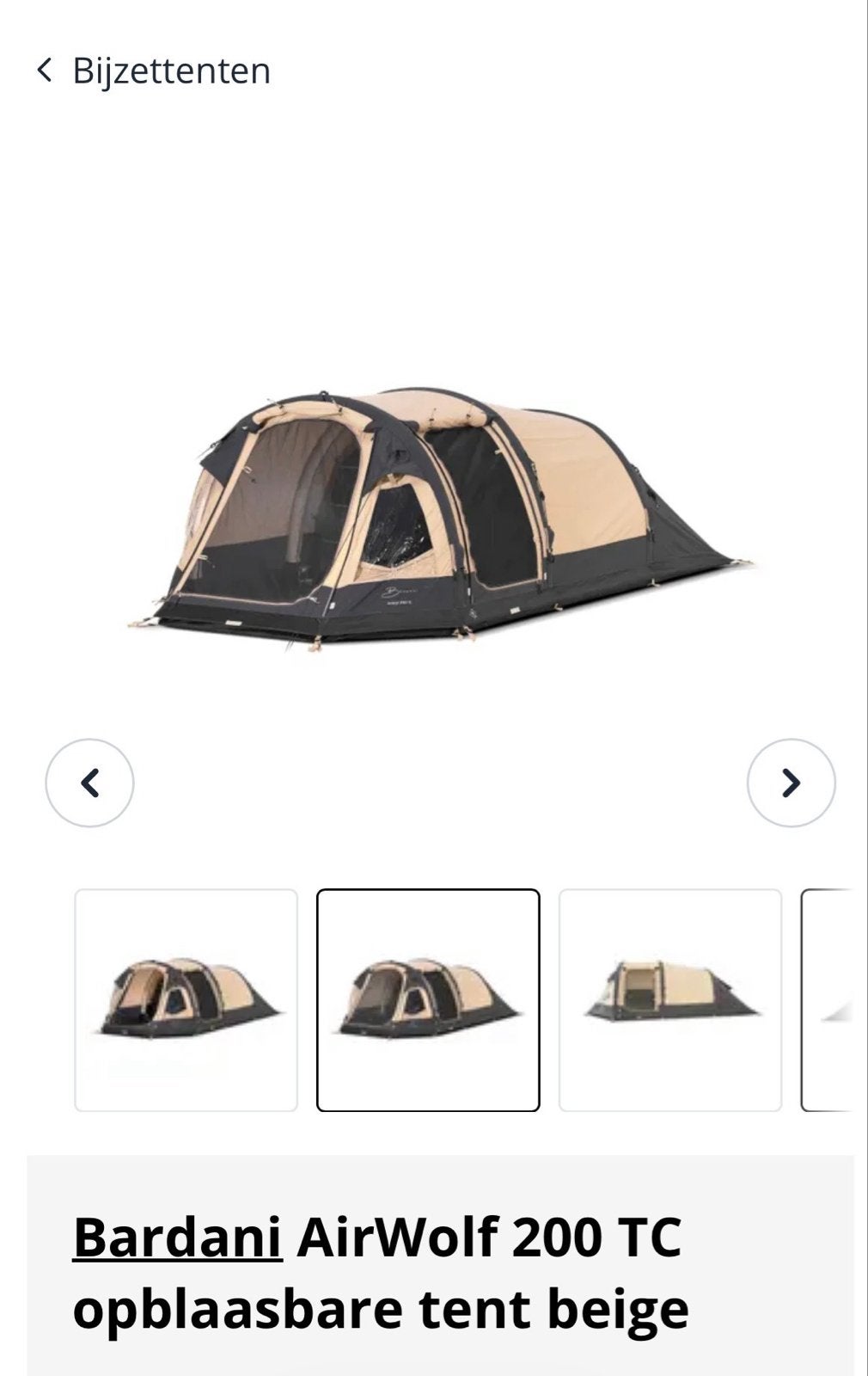 Bardani Airwolf 200 RSTC opblaasbare tent - zo goed als nieu, Caravans en Kamperen, Tenten, Ophalen, Zo goed als nieuw, Tot en met 3