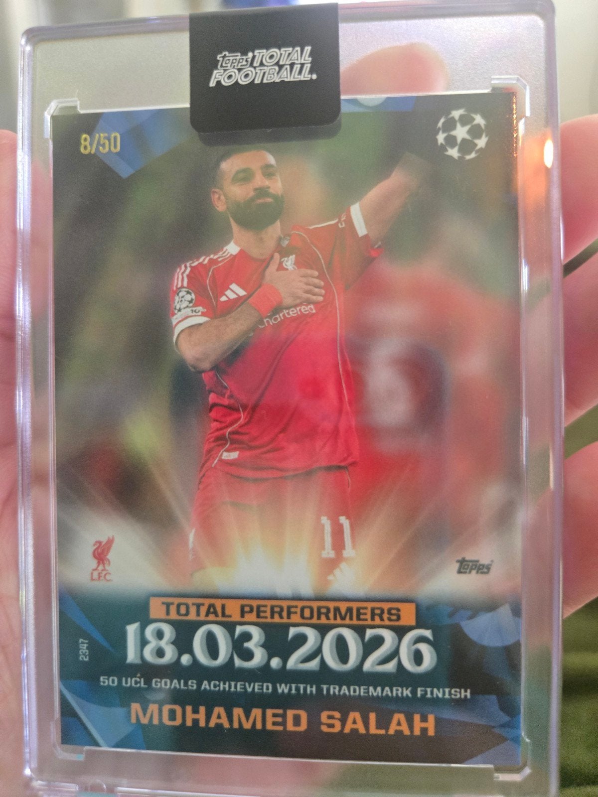 Mo Salah Topps Total Football /50 Limited Edition Kaart, Verzamelen, Ophalen of Verzenden, Zo goed als nieuw, Buitenlandse clubs