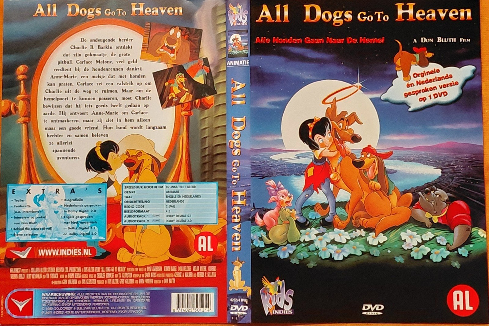 All Dogs Go To Heaven - Alle Honden Gaan Naar De Hemel DVD, Cd's en Dvd's, Alle leeftijden, Ophalen of Verzenden, Zo goed als nieuw