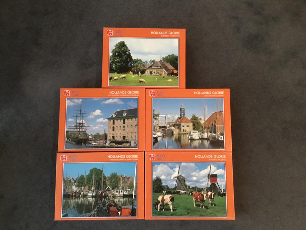 5 Puzzels Hollans Glorie 1000 stukjes, Ophalen of Verzenden, 1960 tot 1980, Buiten Europa