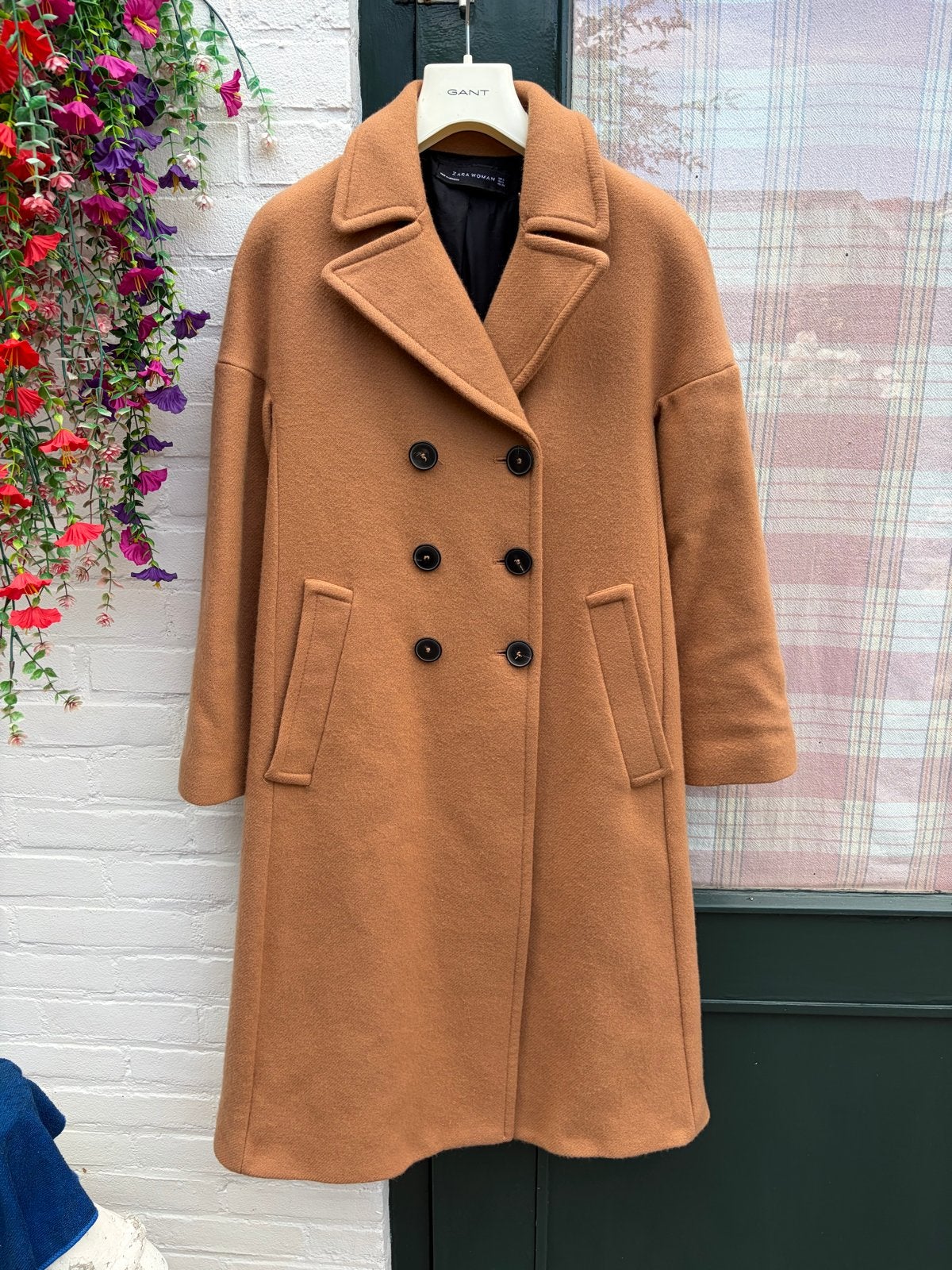 Zara wollen jas - Half lang - Gedragen - Bruin, Ophalen of Verzenden, Gedragen, Bruin