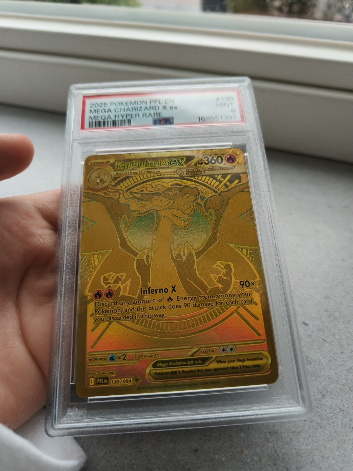 Mega Charizard X Mega Hyper Rare PSA 9 130/094, Ophalen, Nieuw, Losse kaart, Foil