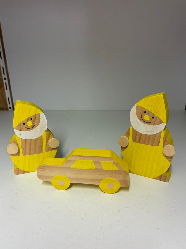 2 Houten Kabouters en een Auto Decoratie (nieuw), Ophalen of Verzenden, Nieuw, Overige typen