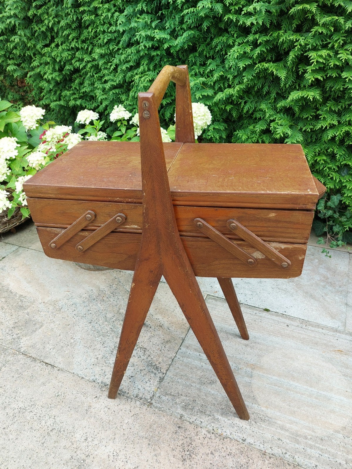Antieke Houten Naaikist  (Grootmoederstijd), Ophalen of Verzenden, Gebruikt