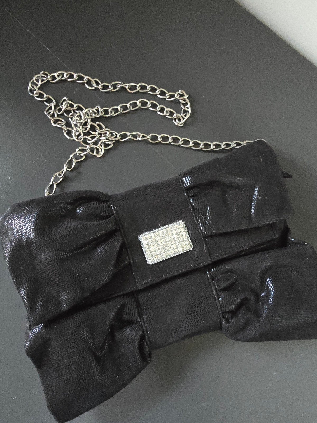 Zwarte clutch met n glitter stof., Ophalen of Verzenden, Zwart, Avondtasje
