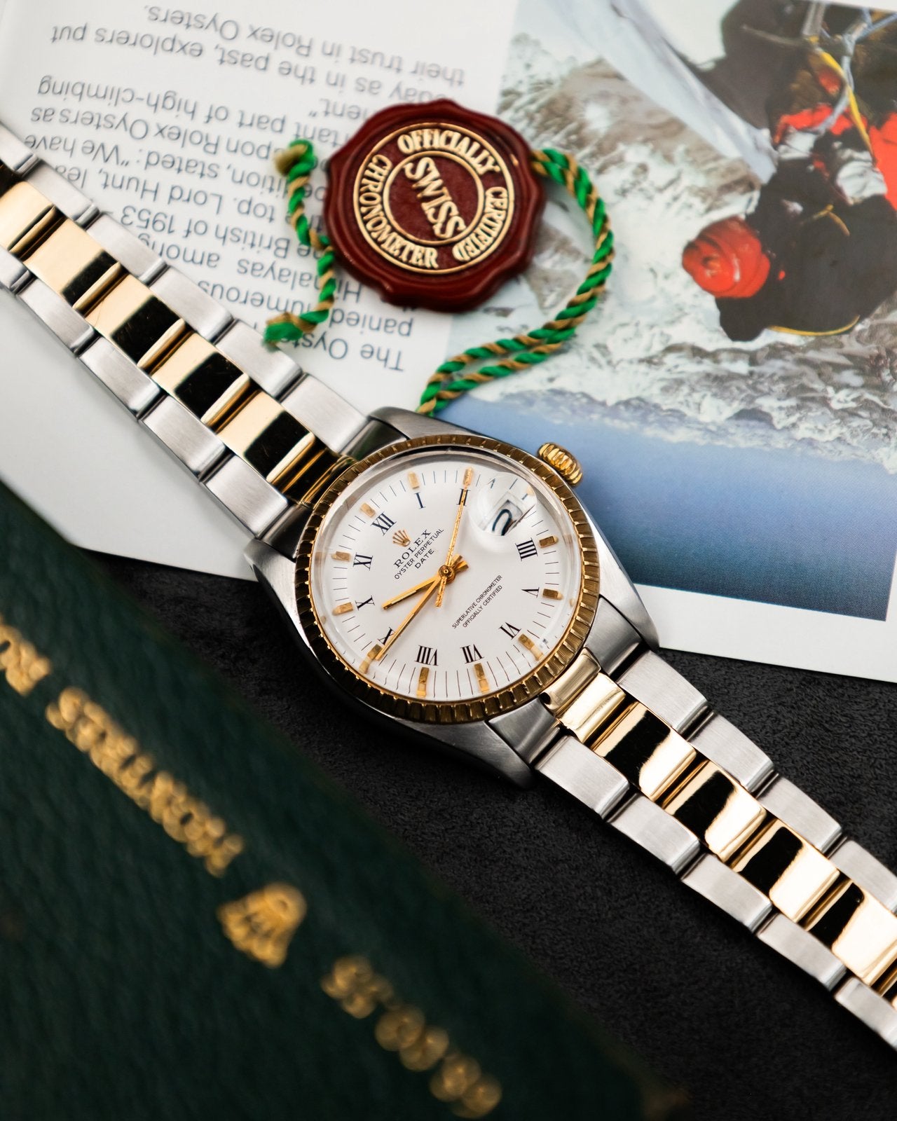 Rolex 1505 Perpetual Date - Two Tone - Met Doos, Sieraden, Tassen en Uiterlijk, Horloges | Heren, Ophalen, Rolex, Polshorloge