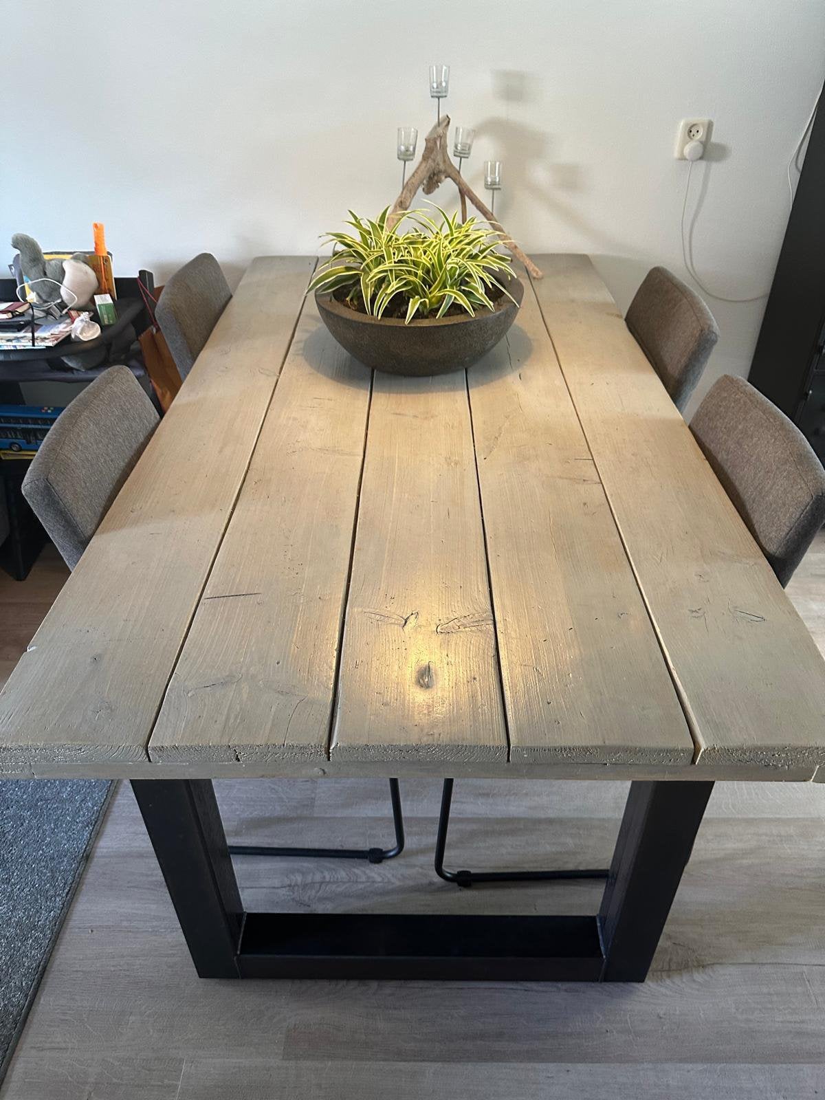Steiger houten tafel grijs 200 bij 100 cm, Ophalen of Verzenden