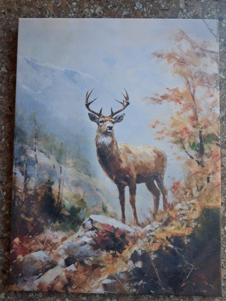 Canvas schilderij hert, Ophalen of Verzenden