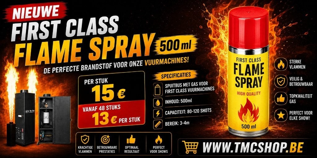 Nieuwe First Class Flame Spray 500 ml Geel, Muziek en Instrumenten, Licht en Laser, Ophalen of Verzenden, Nieuw, Licht, Geluidgestuurd