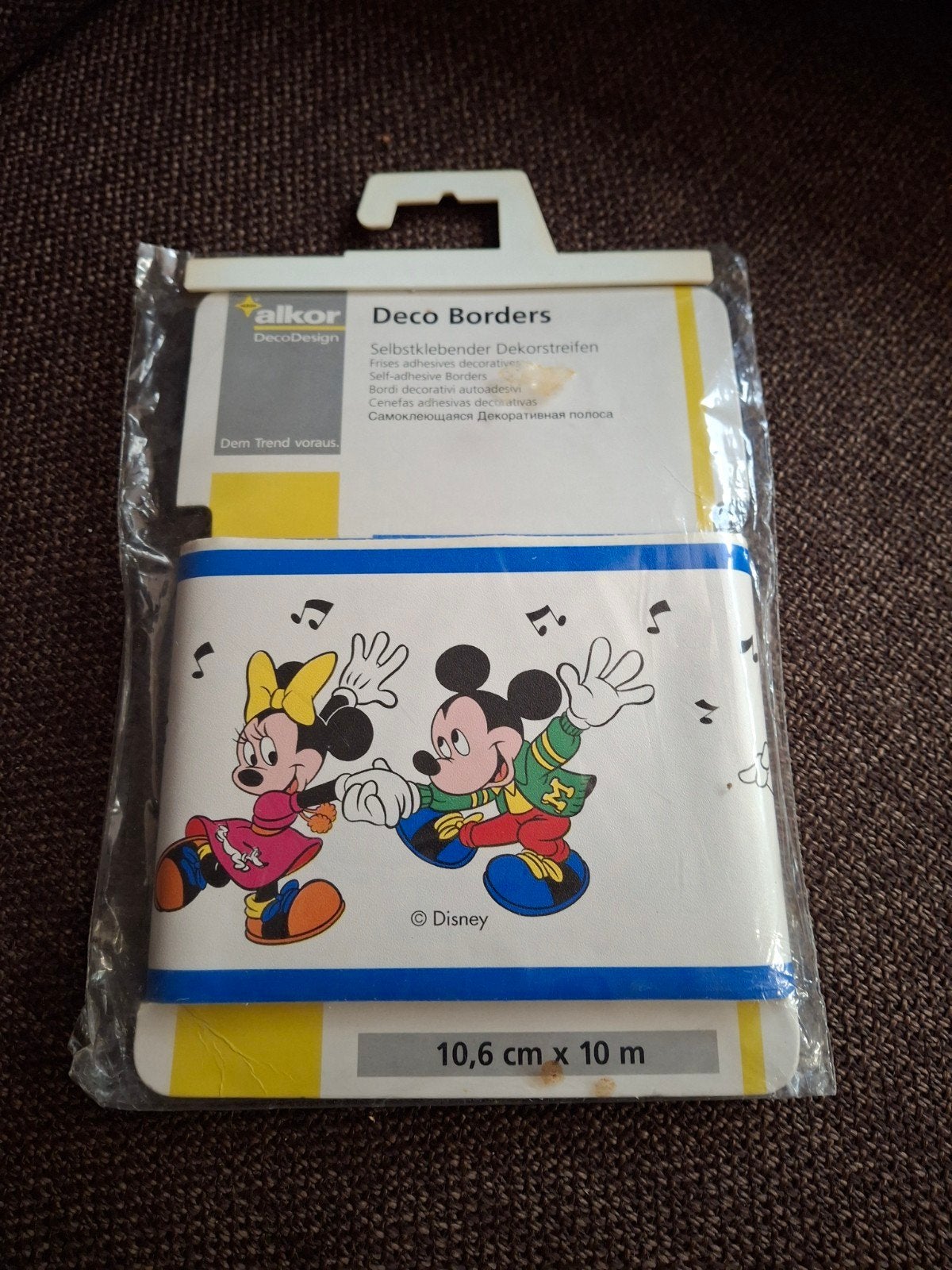 Disney Mickey en Minnie juke box behangrand, Ophalen of Verzenden, Mickey Mouse, Zo goed als nieuw, Beeldje of Figuurtje