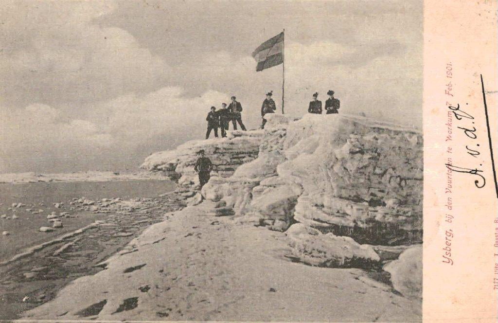 1901 WORKUM IJsberg bij den vuurtoren, Verzamelen, Ophalen of Verzenden, Voor 1920, Gelopen, Friesland
