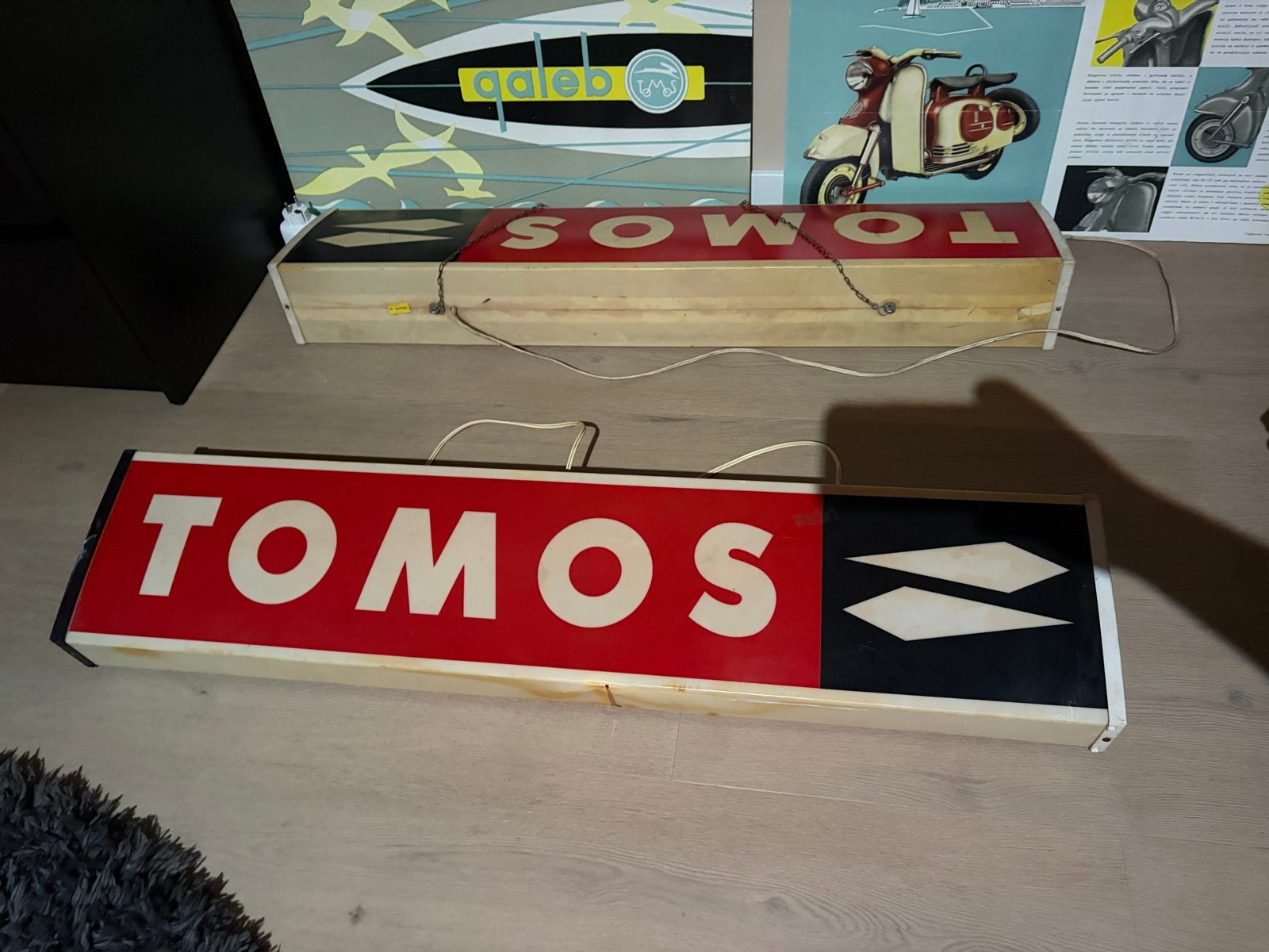 Unieke Tomos Lichtbak - Vintage Reclame, Ophalen, Gebruikt, Lichtbak of (neon) lamp