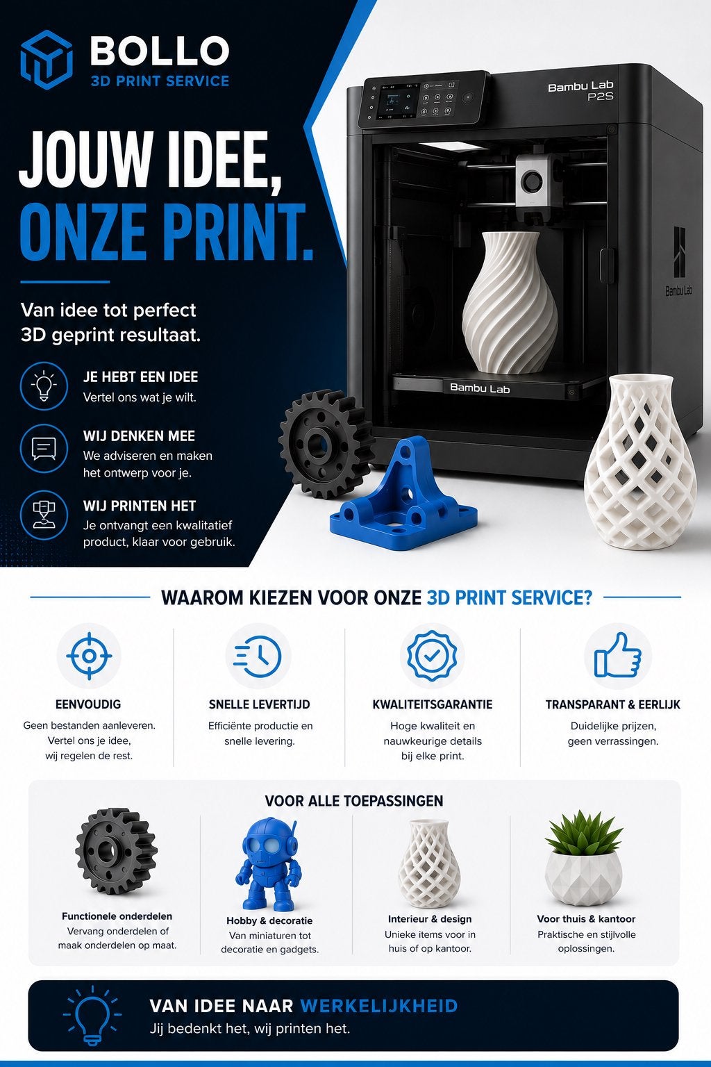 BOLLO 3D Print Service: Jouw idee, onze print, Verzenden, Nieuw, Filament