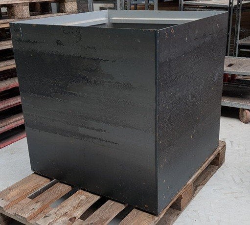 Plantenbak blank staal 80x80x80 superline, Ophalen, Vierkant, Zo goed als nieuw, Metaal