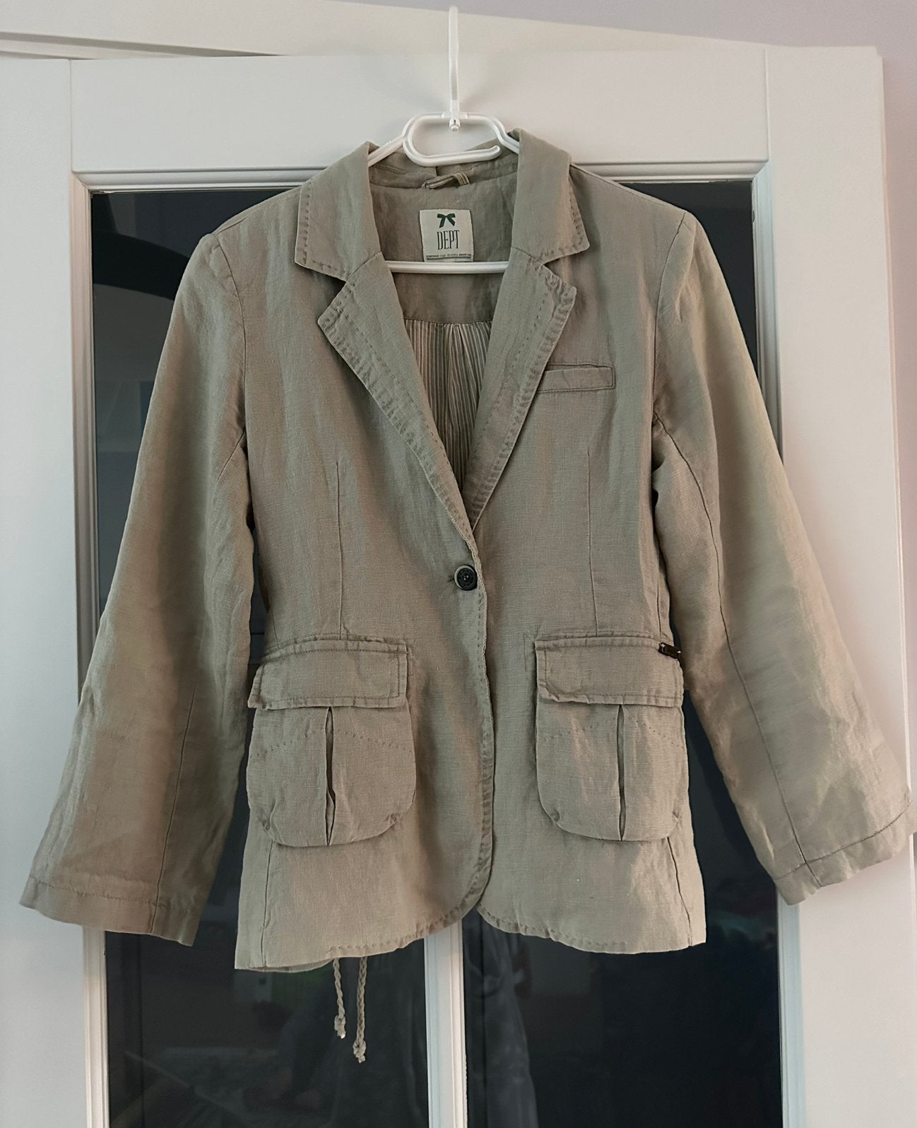 Nieuwe beige linnen blazer Dept maat L, Beige, Maat 42/44 (L), Nieuw, Ophalen of Verzenden