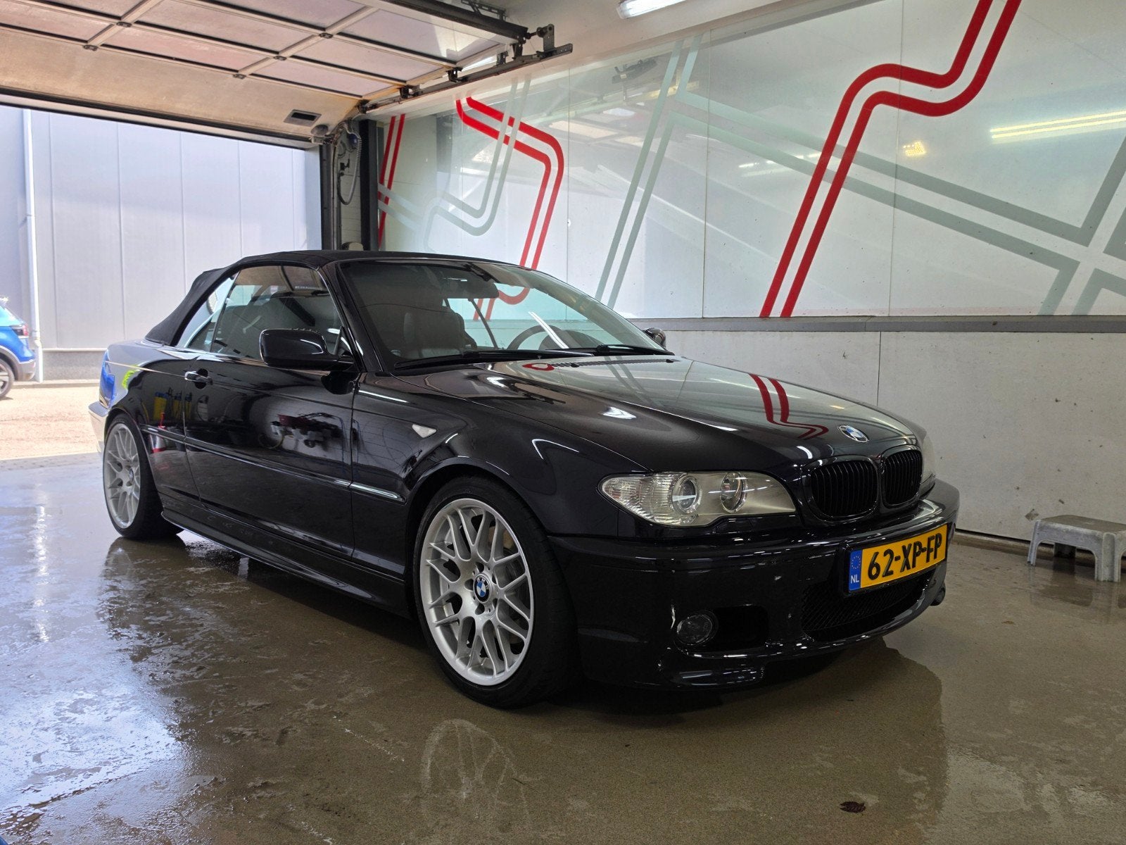 BMW 3-Serie 3.0 CI 330 Cabriolet AUT 2004 Zwart/blauw e46, Auto's, Automaat, Zwart, 1595 kg, Cabriolet