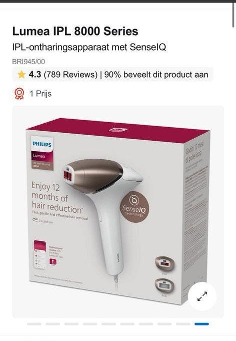 Philips Lumea IPL 8000 serie – zo goed als nieuw, Witgoed en Apparatuur, Persoonlijke-verzorgingsapparatuur, Ophalen of Verzenden