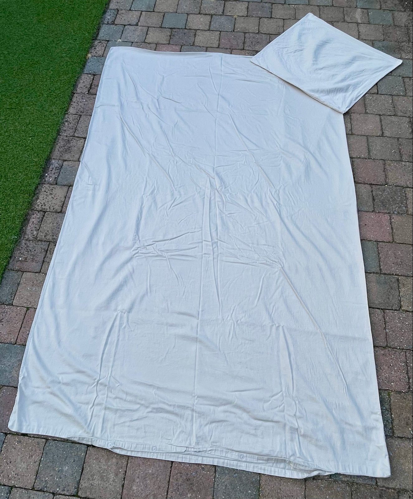TE KOOP: effen beige eenpersoons dekbedovertrek ZGAN, Eenpersoons, Beige, Dekbedovertrek, Ophalen of Verzenden