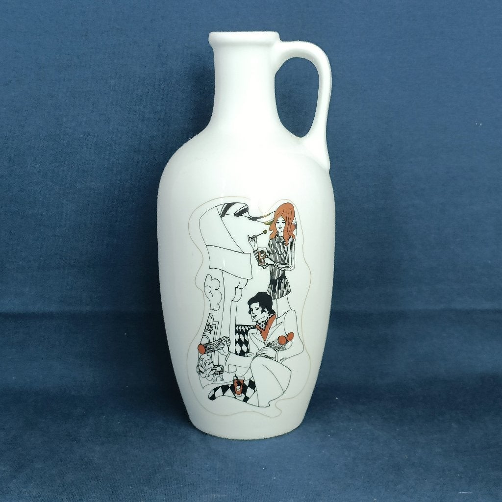 Mispelblom - kruik / vaasje 200-375 met retro afbeeldingen, Ophalen of Verzenden, Zo goed als nieuw, Wit