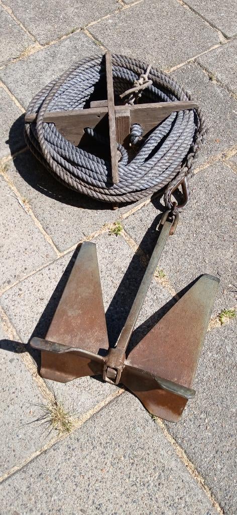 Anker - klapanker - met 25 meter ankertouw, Ophalen, Gebruikt, Overige typen