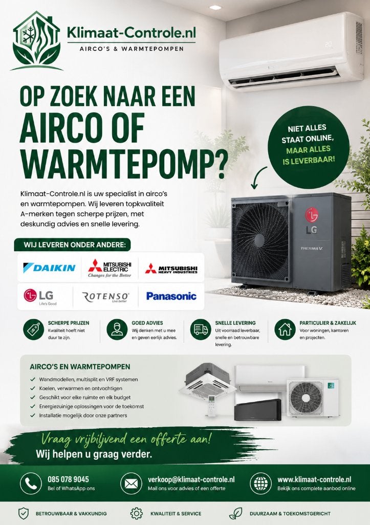 Scherpe prijzen op airco’s en warmtepompen | Topmerken, Doe-het-zelf en Verbouw, Minder dan 30 cm, Overige typen, Nieuw, Minder dan 60 cm