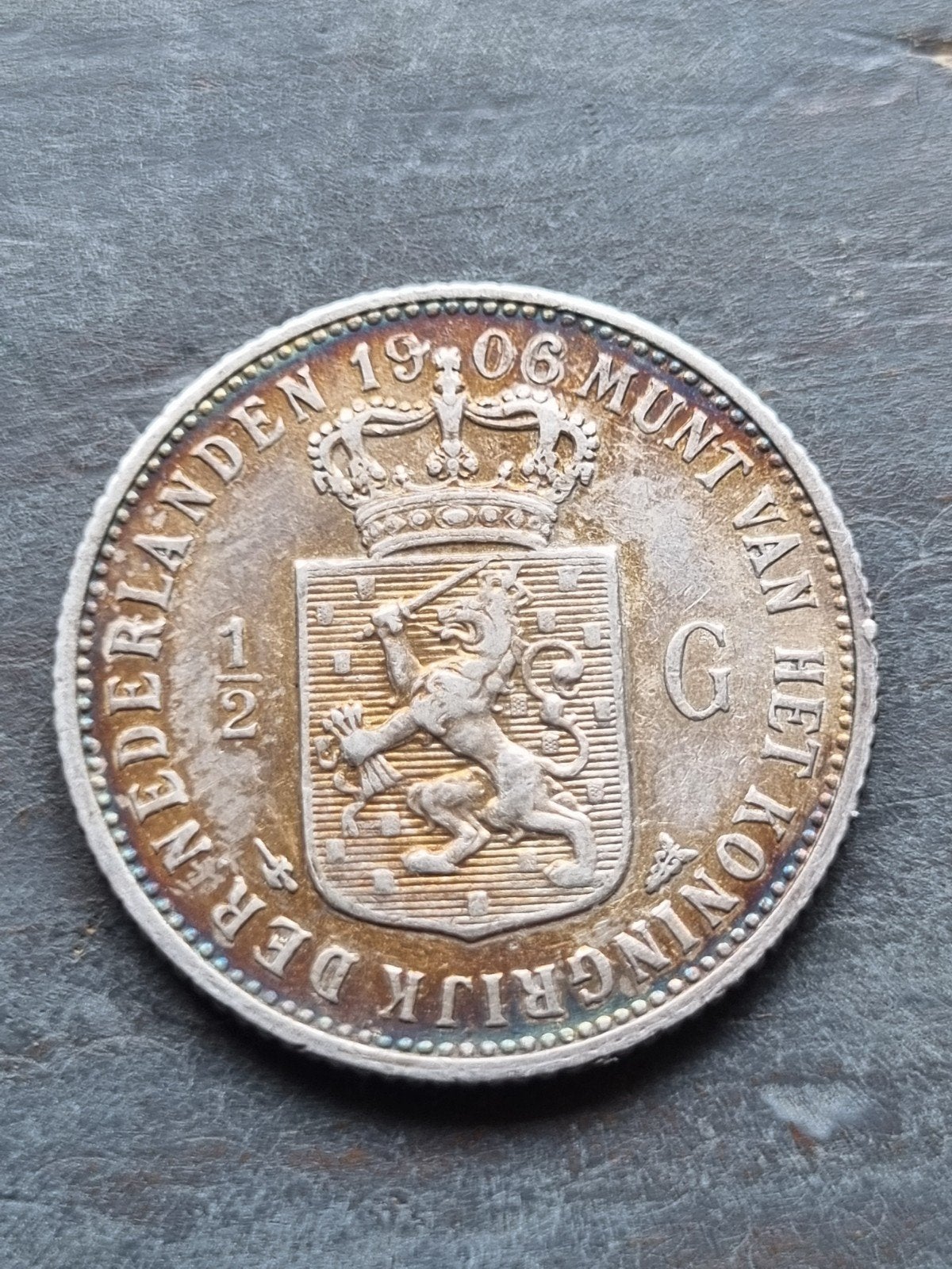 Halve gulden 1906 Wilhelmina, Ophalen of Verzenden, Koningin Wilhelmina, ½ gulden