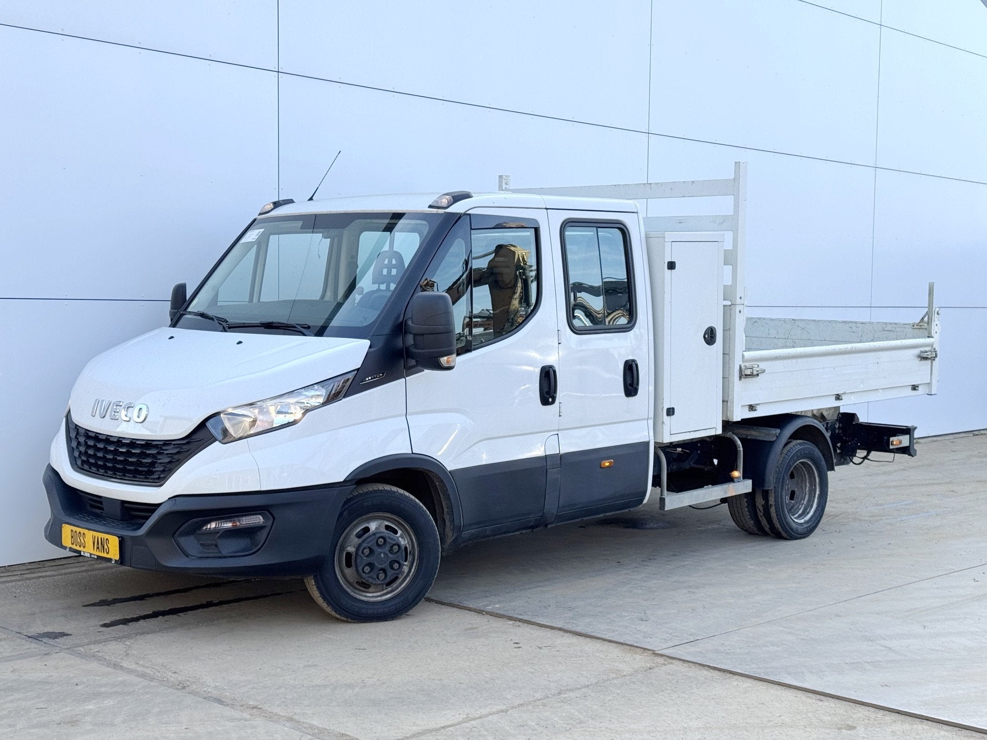 Iveco Daily 35C14 2.3 Kipper Dubbele Cabine Dubbellucht 3,5t, Gebruikt, Zwart, Iveco, Wit