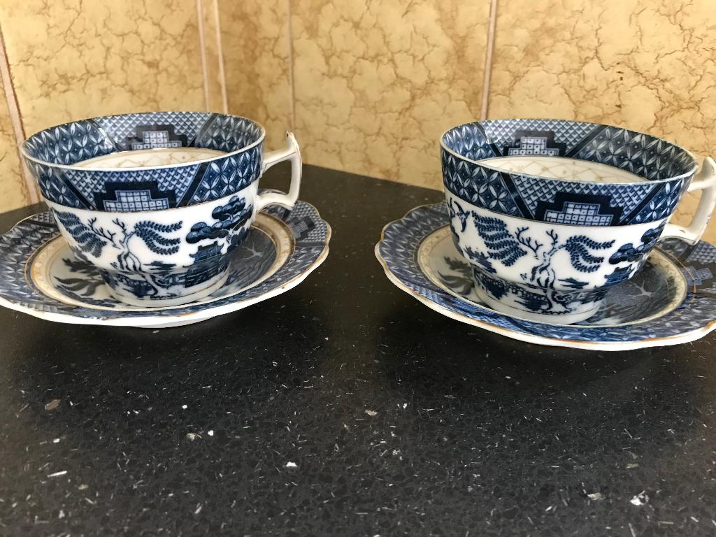Old blue handpainted porselein, Ophalen of Verzenden