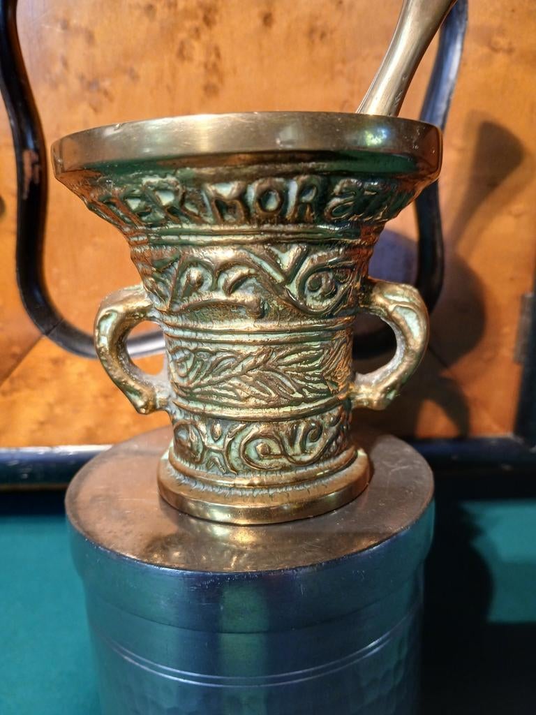 Vijzel met stamper., Antiek en Kunst, Antiek | Koper en Brons, Ophalen of Verzenden