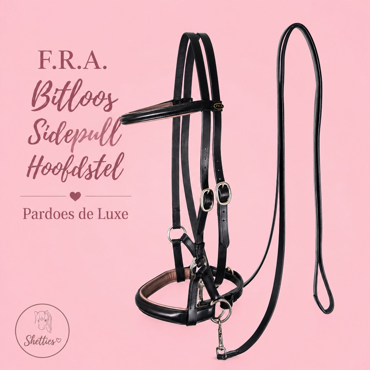 Bitloos Sidepull Hoofdstel FRA Shet en Mini, Hoofdstel, Nieuw, F.R.A., Mini