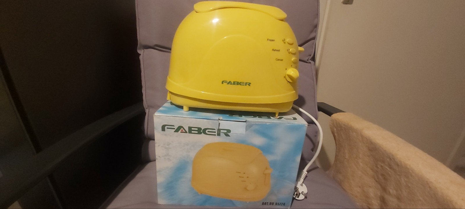 Faber Toaster Geel - Vintage Broodrooster, Witgoed en Apparatuur, Broodroosters, Ophalen, Zo goed als nieuw