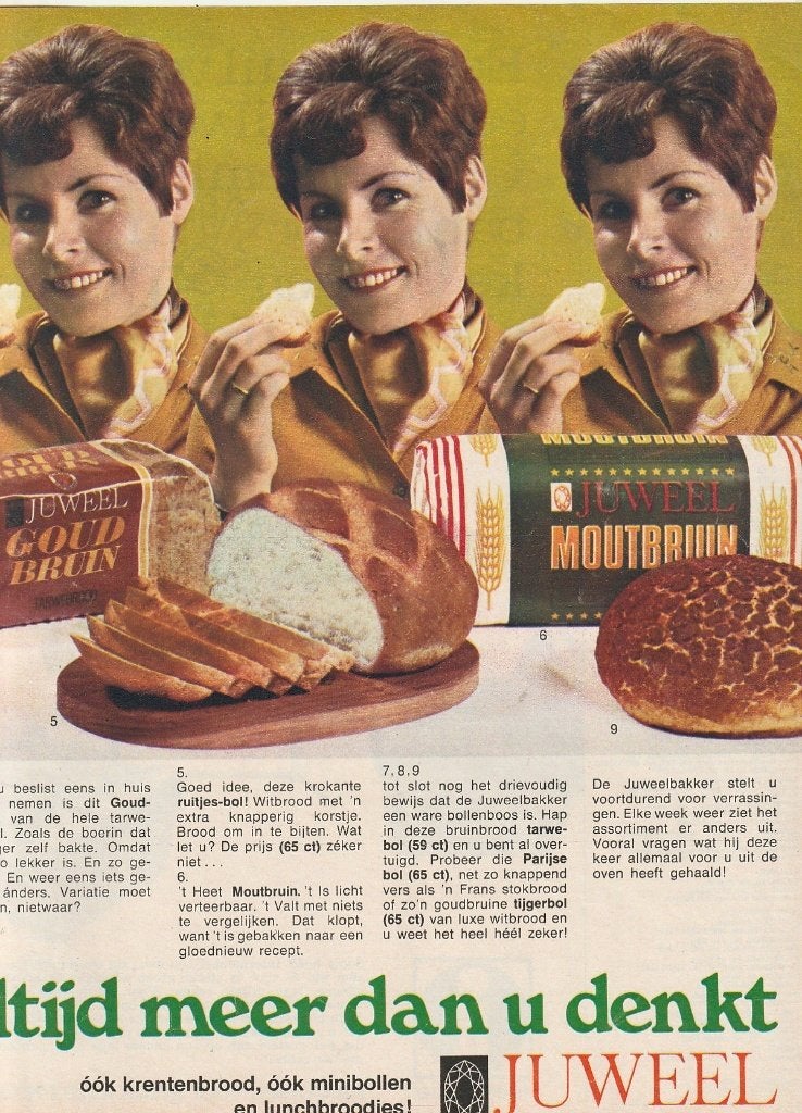 Retro reclame 1969 Juweel brood negen broodsoorten, Verzenden, Overige typen