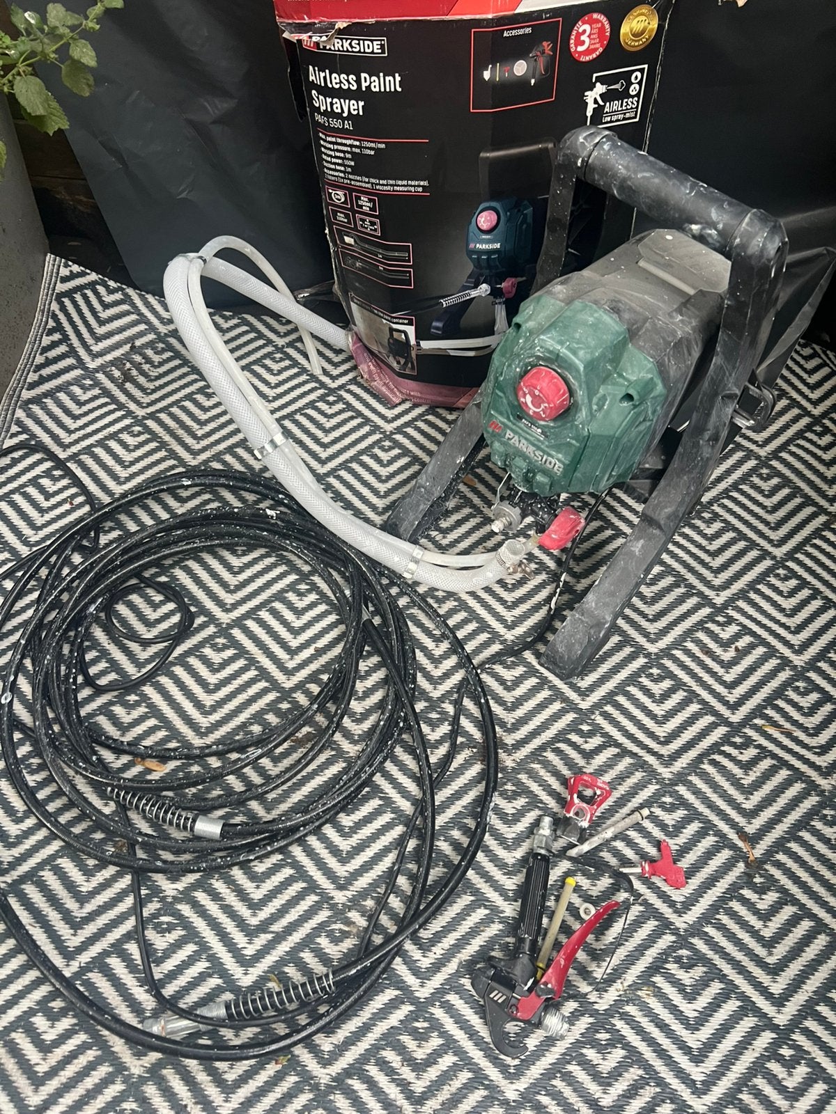 Parkside Airless Paint Sprayer PAFS 550 A1 compleet, Ophalen, Gebruikt, Verfspuit of Verfpomp