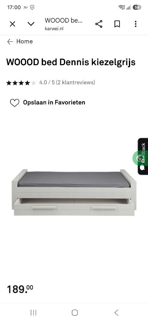 Woood Dennis bed met lades - Lichtgrijs eenpersoonsbed, Huis en Inrichting, Slaapkamer | Bedden, Ophalen, Gebruikt, Eenpersoons
