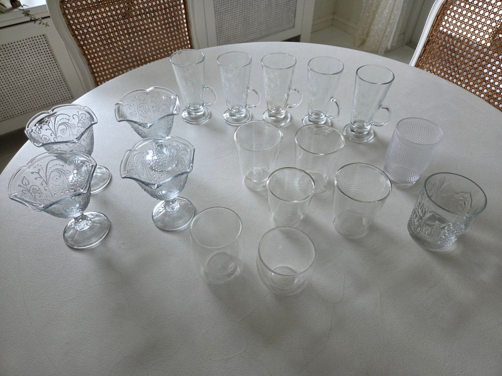 theekopje mokken glas ijscoupe koffie glazen, Huis en Inrichting, Ophalen, Overige stijlen, Kop(pen) en/of Schotel(s), Glas