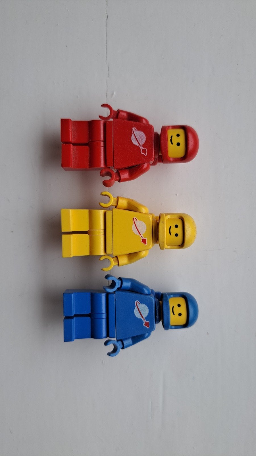 Vintage LEGO Classic Space Astronauten Minifiguren (3 stuks), Ophalen of Verzenden, Gebruikt, Overige merken