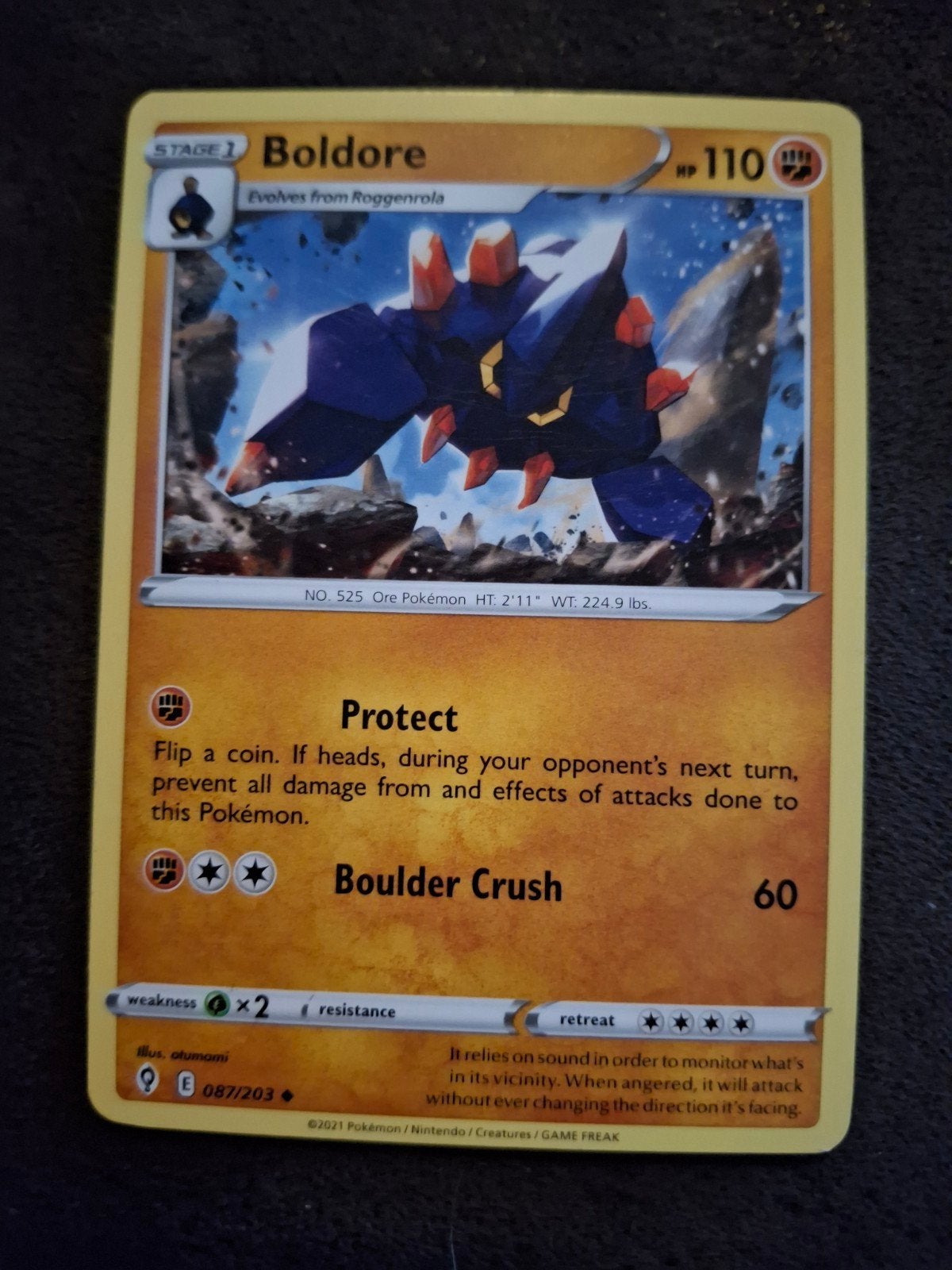 Boldore Pokémon Kaart - 087/203, Ophalen of Verzenden, Zo goed als nieuw, Losse kaart
