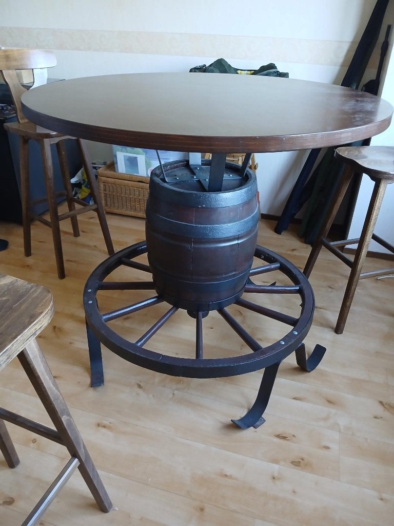 Antieke Wijnvat Statafel (ca. 1800, Ø120cm), Ophalen, Gebruikt