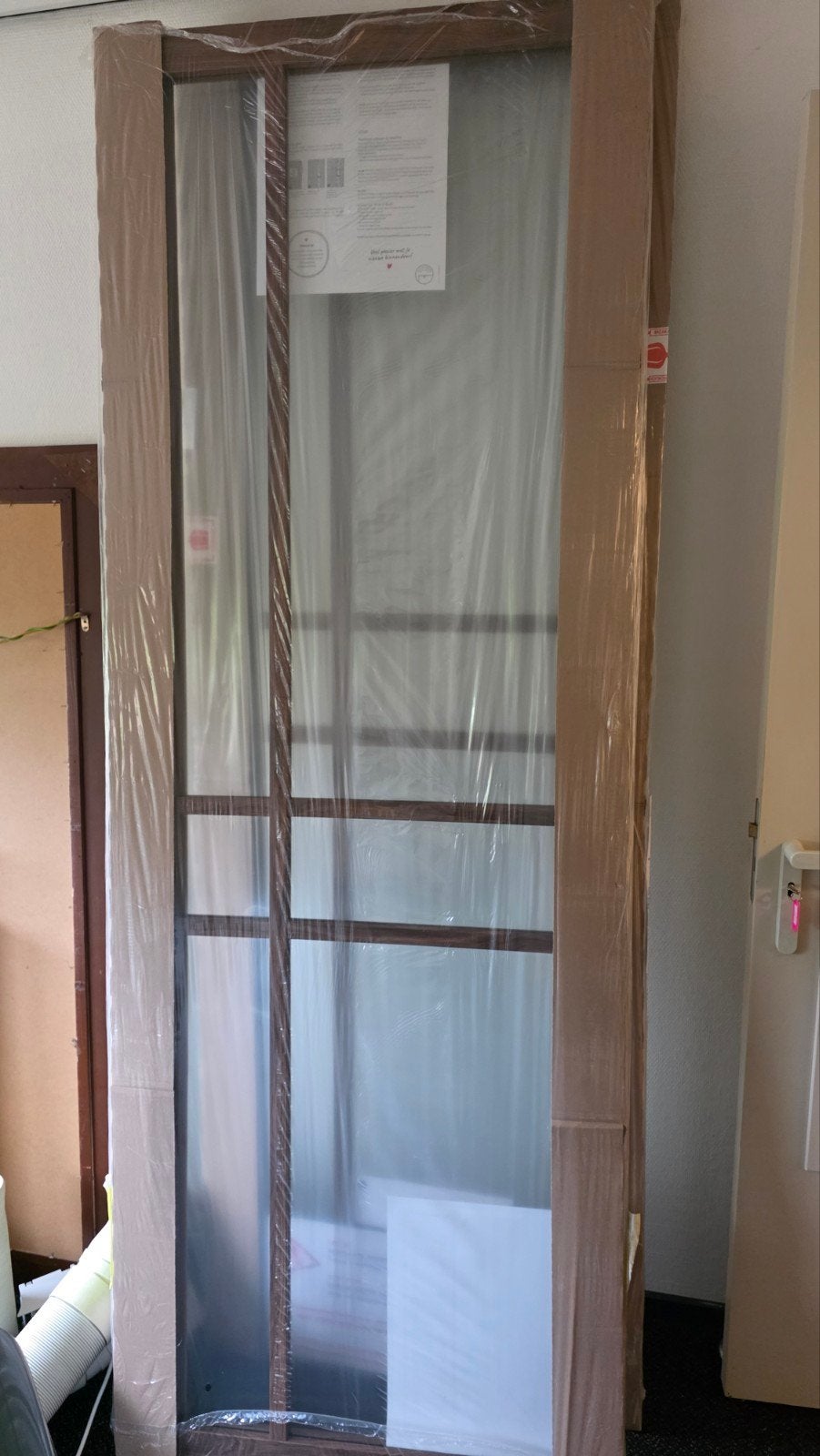 Moderne binnendeur met glas, zwart beslag, 231,5x83cm, 215 cm of meer, Binnendeur, Nieuw, Ophalen of Verzenden