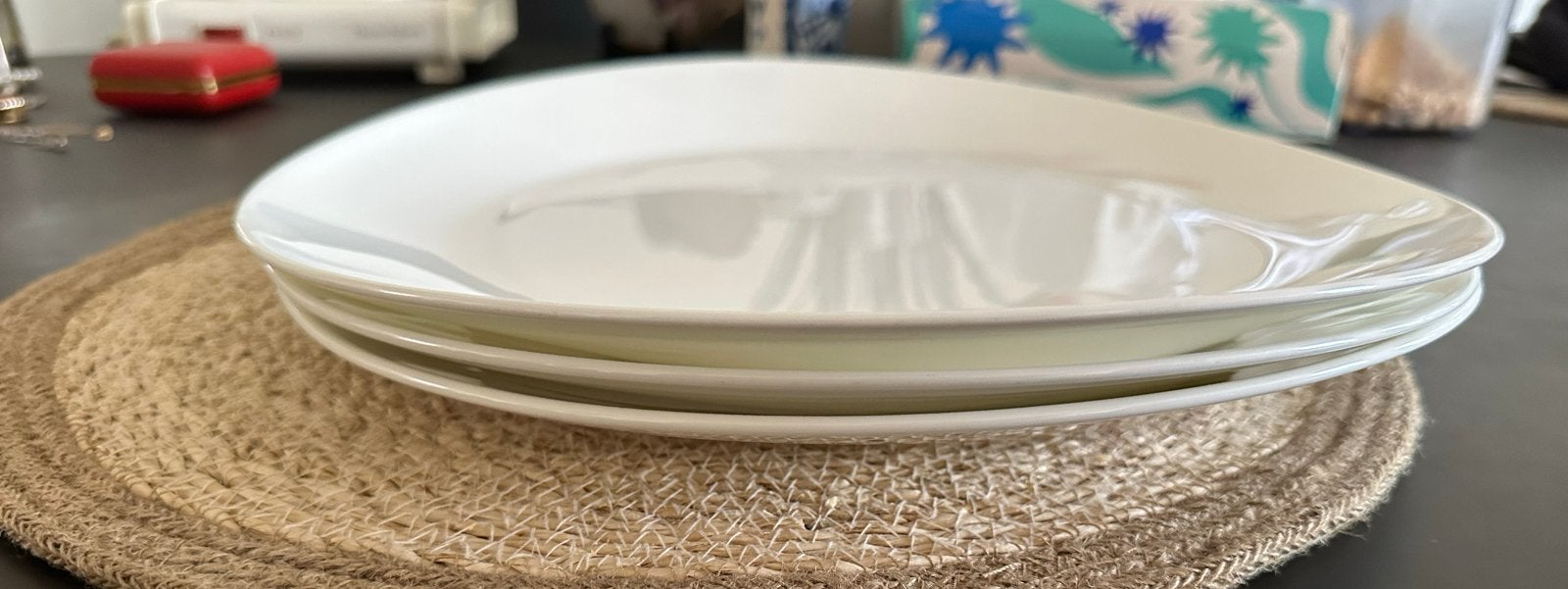 IKEA SKYN witte grote  borden set van 3, Huis en Inrichting, Keuken | Servies, Ophalen, Zo goed als nieuw, Bord(en), Effen