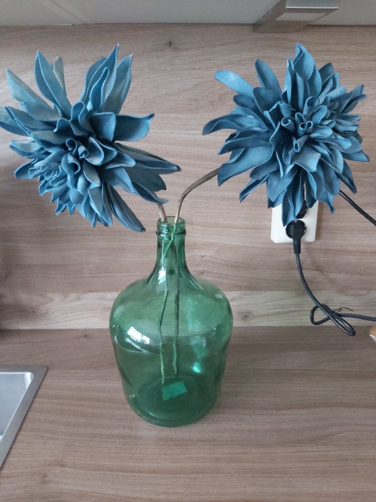 Leuke vaas met bloemen, Ophalen, Gebruikt, Blauw
