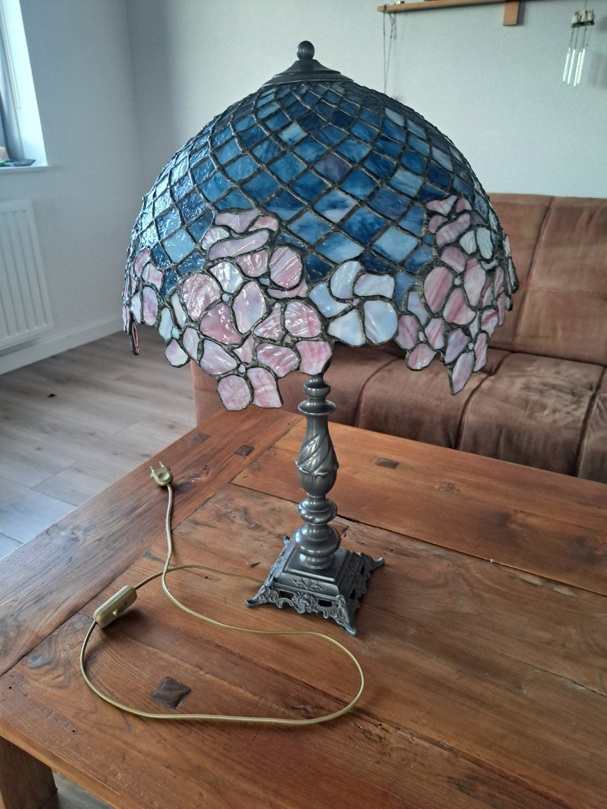 Tiffany lamp prachtige  staat, Blauw, Ophalen