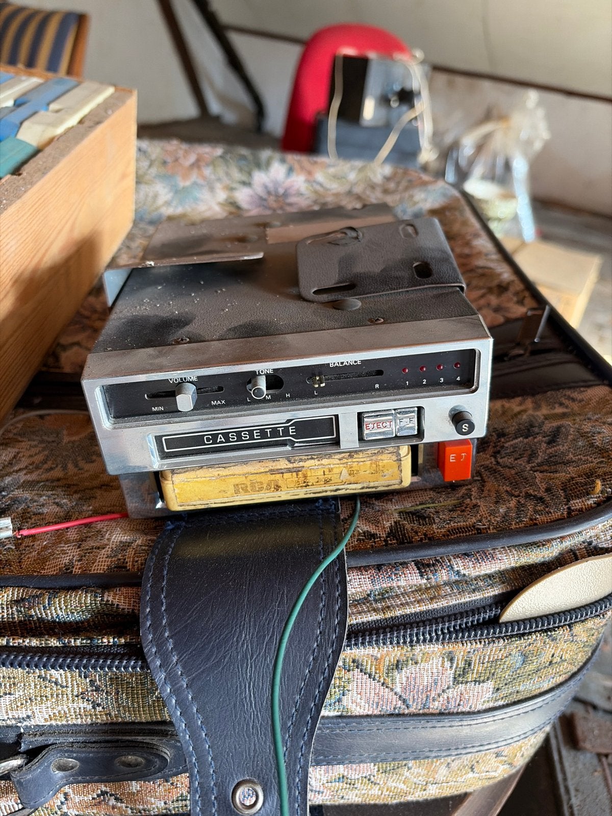 Vintage 8-track speler met diverse 8-track tapes, Ophalen of Verzenden, Gebruikt