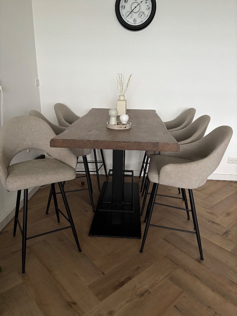 Salontafel, eettafel bar, 6 krukken, Ophalen, 5 krukken of meer, 60 tot 90 cm, Zo goed als nieuw