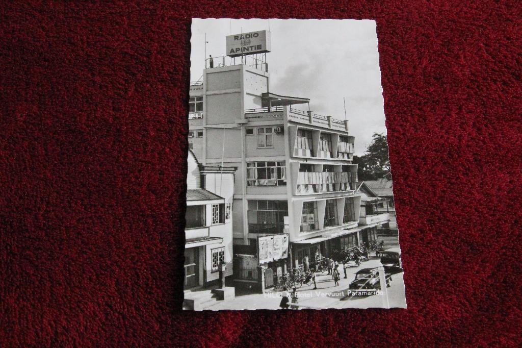 Fotokaartje Radio Apintie Hilo & Hotel Vervuurt Paramaribo, Verzamelen, Ophalen of Verzenden, 1940 tot 1960, Ongelopen, Frankrijk