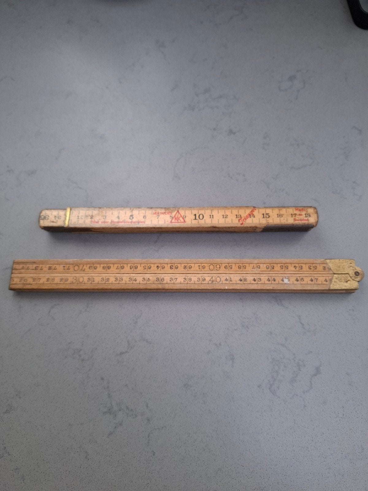 2 X Vintage Hultafors duimstokken - Made in Sweden, Ophalen of Verzenden