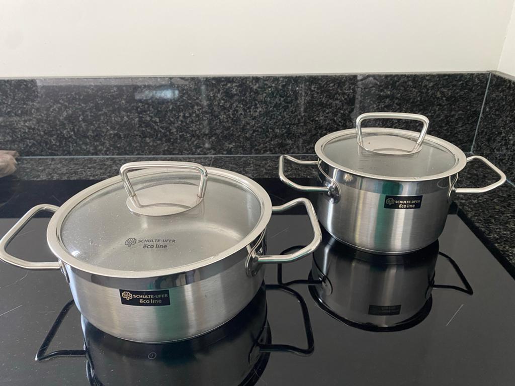 Schulte-Ufer Eco Line Pannenset - 2 RVS Kookpannen, Huis en Inrichting, Keuken | Potten en Pannen, Inductieplaat, Pannenset, Ophalen of Verzenden