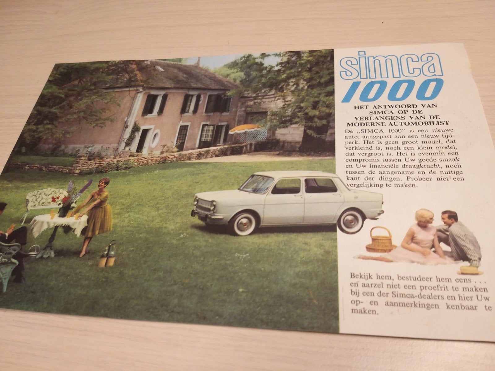 jaren 60 Nederlands Simca 1000 brochure éérste type izgst, Boeken, Ophalen of Verzenden, Zo goed als nieuw, Overige merken