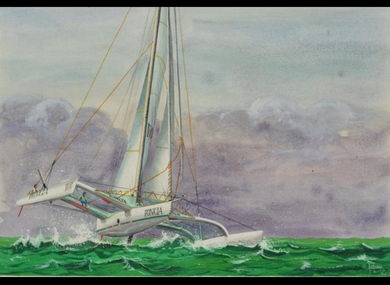 Foncia (schilderij) - Route du Rhum 2001 - Gouache en Aquare, Ophalen of Verzenden
