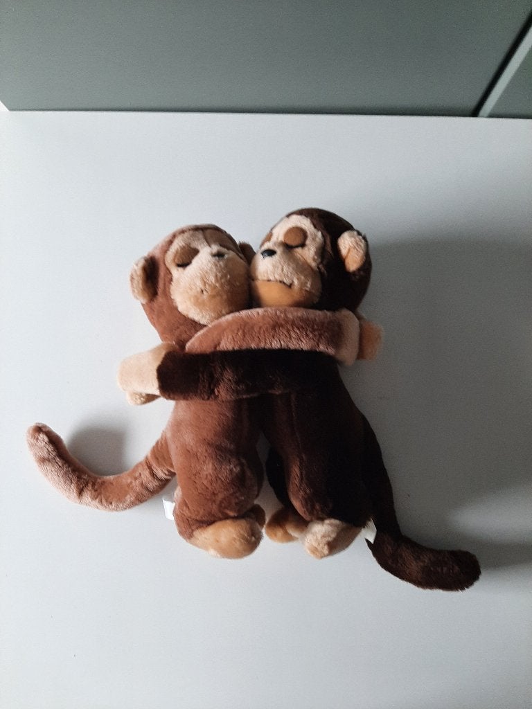 2 aapjes, Gebruikt, Ophalen of Verzenden, Middelgroot (20 tot 80 cm), Wasbaar